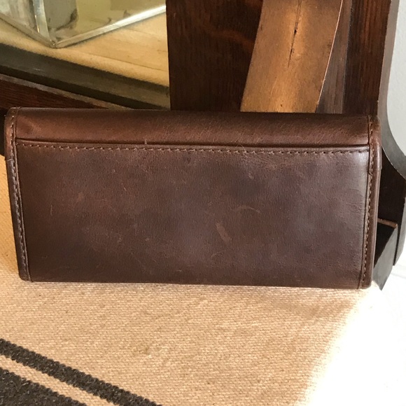 ⭐️ SALE ⭐️ Frye Melissa Leather Continental Wallet Dark Brown MRSP $158 - Picture 2 of 11